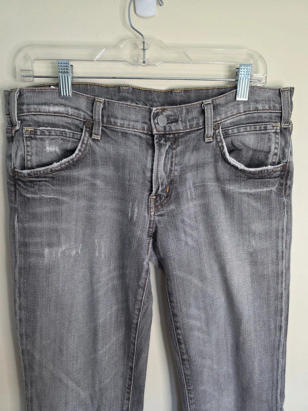 Vinyage Citizens of Humanity Gray Bootcut Jeans with Horse Bit Pocket Detail